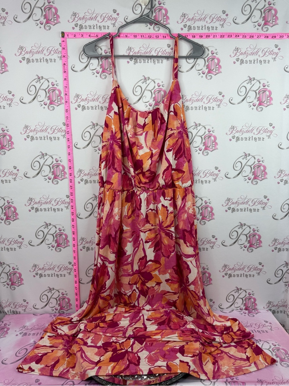 NAIF dress long maxi watercolor Pink and Orange Floral Maxi Dress
